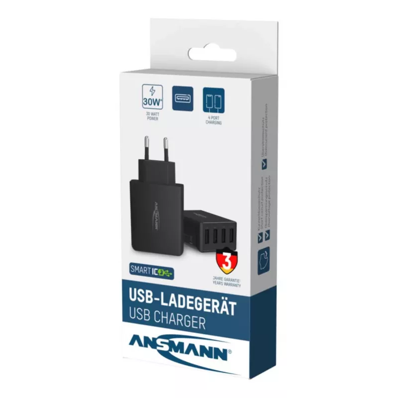 ANSMANN Ładowarka ścienna USB 4 porty