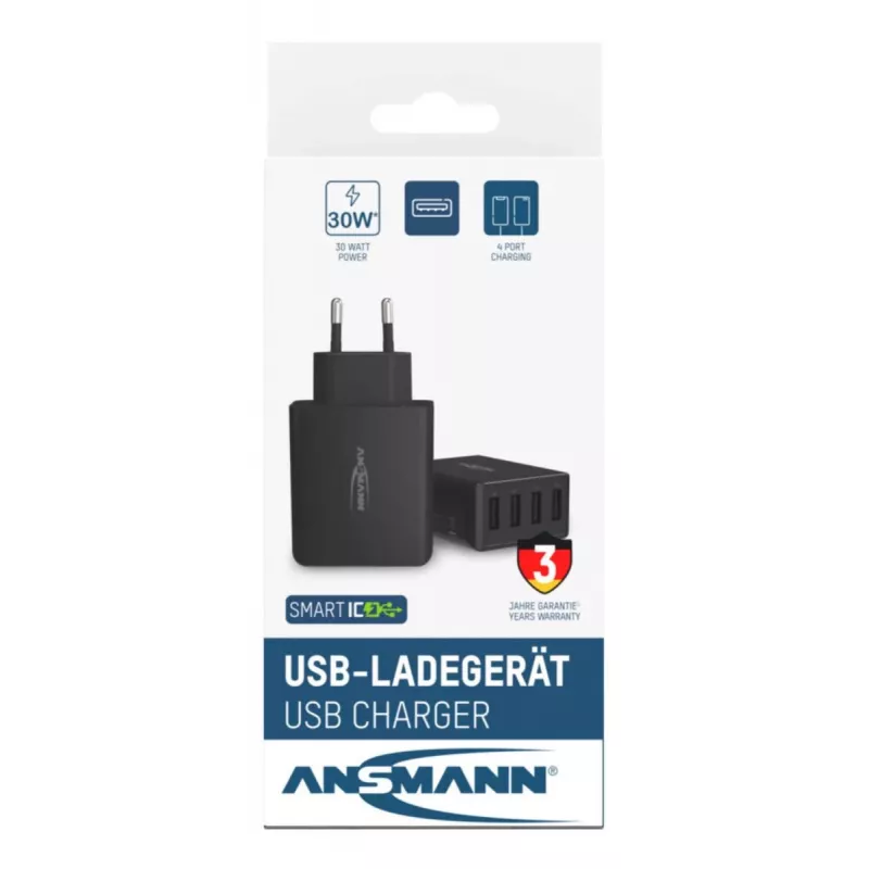 ANSMANN Ładowarka ścienna USB 4 porty