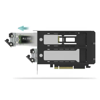 Icy Dock ExpressSlot Elite karta interfejsu MB842MP-B — adapter PCIe hot-swap na zatoki 2,5 cala, czarny/srebrny