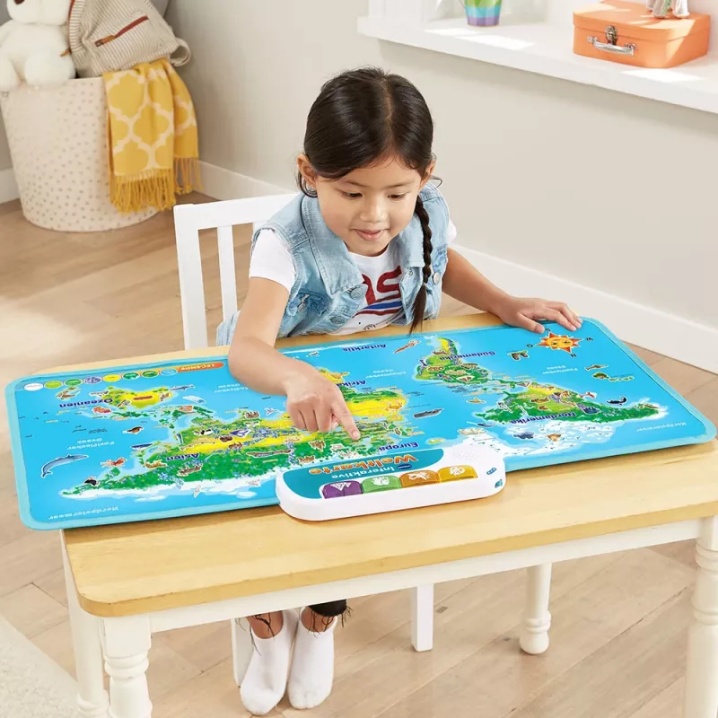 VTech Interaktywna mapa świata, 6 lat, Dźwiękowa, Wymagane baterie, AA, Wielokolorowa
