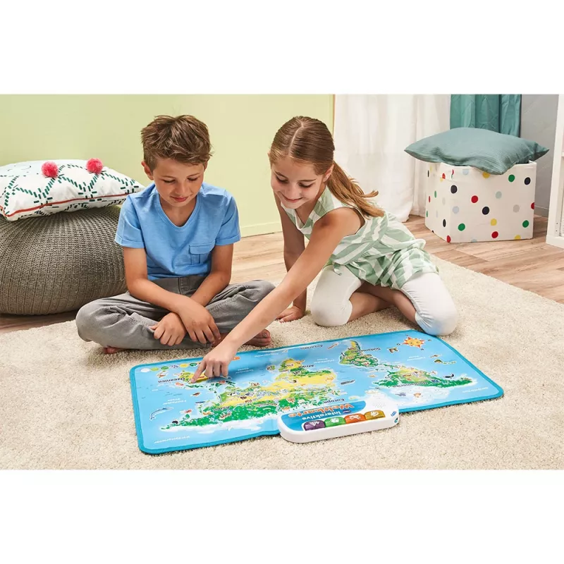 VTech Interaktywna mapa świata, 6 lat, Dźwiękowa, Wymagane baterie, AA, Wielokolorowa