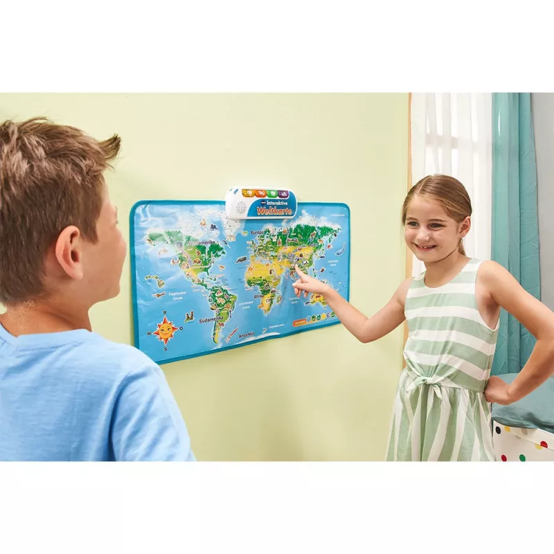 VTech Interaktywna mapa świata, 6 lat, Dźwiękowa, Wymagane baterie, AA, Wielokolorowa