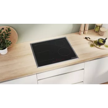 Płyta indukcyjna Bosch Serie 6 PVS645HB1E, czarna, do zabudowy, 60 cm, strefowa, 4 strefy
