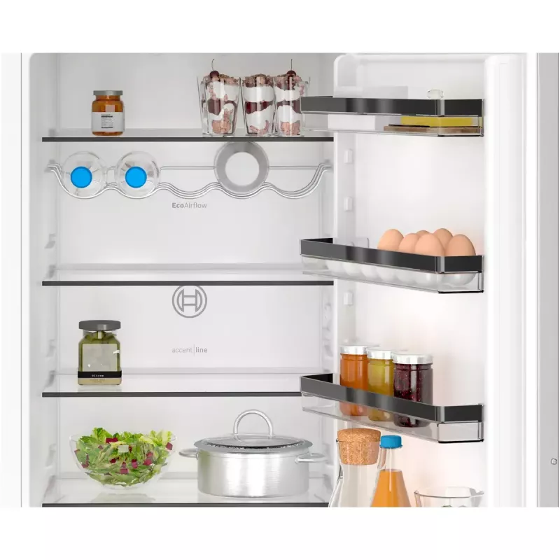 Zabudowana lodówko-zamrażarka Bosch Serie 4 KIN96VFD0 — 290 l pojemności całkowitej (215 l lodówka / 75 l zamrażarka), NoFrost, dolny zamrażalnik, drzwi odwracalne