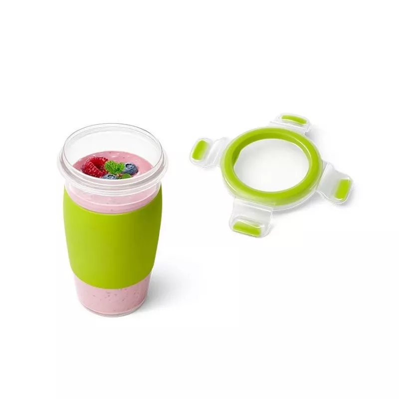 EMSA CLIP & GO Pojemnik na lunch 0,45 l Plastikowy Zielony, Przezroczysty 1 szt.