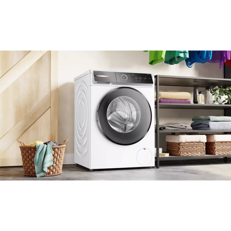 Bosch Serie 8 WGB244A40 pralka ładowana od frontu, 9 kg, 1400 obr./min, i-Dos, biało-czarna