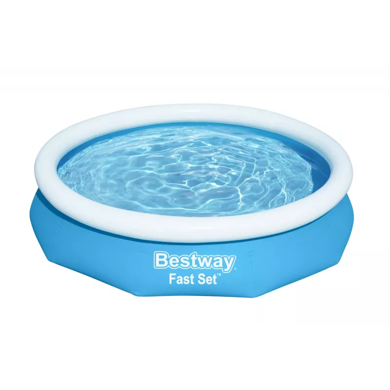 Bestway Fast Set Okrągły basen dmuchany zestaw 3,05 m x 66 cm, 3200 L, basen dmuchany, dla dzieci i dorosłych, niebieski, biały, 9,26 kg
