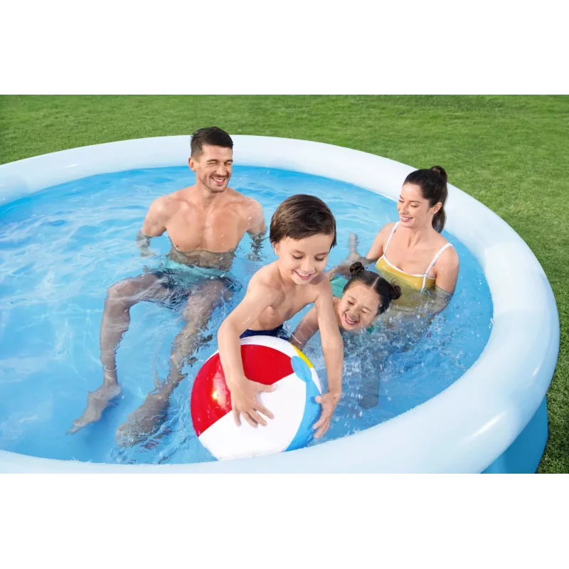 Bestway Fast Set Okrągły basen dmuchany zestaw 3,05 m x 66 cm, 3200 L, basen dmuchany, dla dzieci i dorosłych, niebieski, biały, 9,26 kg