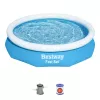 Bestway Fast Set Okrągły basen dmuchany zestaw 3,05 m x 66 cm, 3200 L, basen dmuchany, dla dzieci i dorosłych, niebieski, biały, 9,26 kg