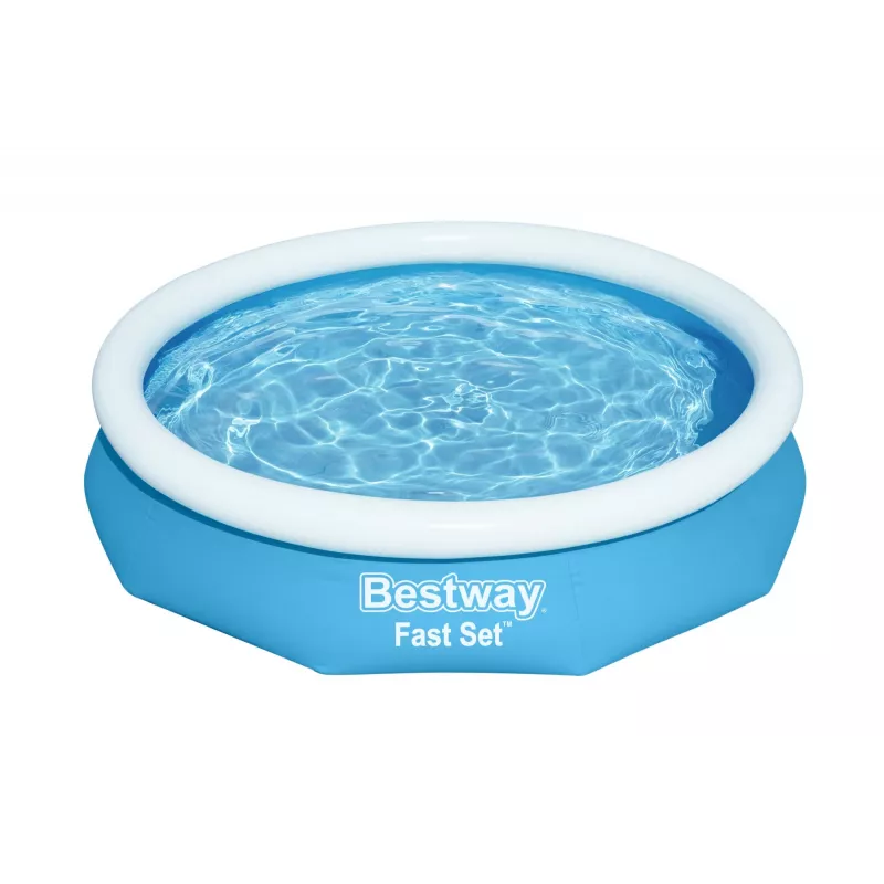 Bestway Fast Set Okrągły basen dmuchany zestaw 3,05 m x 66 cm, 3200 L, basen dmuchany, dla dzieci i dorosłych, niebieski, biały, 9,26 kg