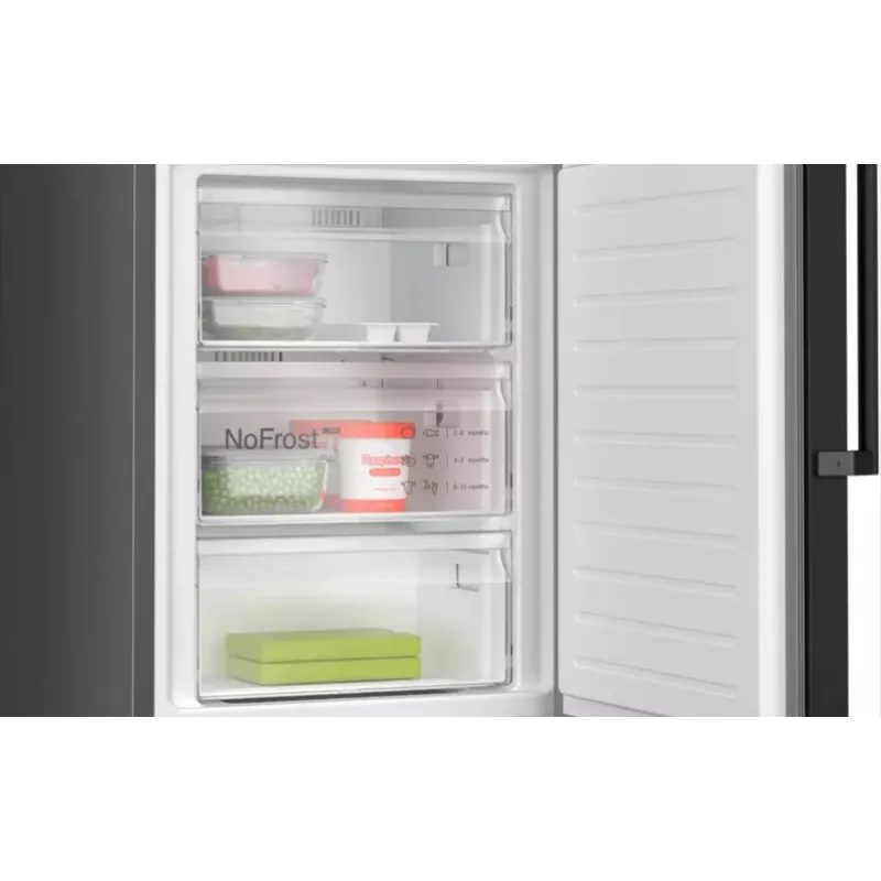 Bosch Serie 4 KGN39OXBT lodówko-zamrażarka Wolnostojąca 363 l Czarny