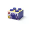 Pojemnik do przechowywania Room Copenhagen LEGO Storage Brick 4 Top Lid Glitter — fioletowy/przezroczysty