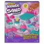 Kinetic Sand Shimmer, zestaw Unicorn Bake Shoppe, 16 uncji (mieniący się turkus i różowy neon), 8 jednorożcowych narzędzi, zabawki sensoryczne dla dzieci od 3 lat