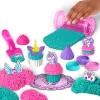 Kinetic Sand Shimmer, zestaw Unicorn Bake Shoppe, 16 uncji (mieniący się turkus i różowy neon), 8 jednorożcowych narzędzi, zabawki sensoryczne dla dzieci od 3 lat