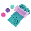 Kinetic Sand Shimmer, zestaw Unicorn Bake Shoppe, 16 uncji (mieniący się turkus i różowy neon), 8 jednorożcowych narzędzi, zabawki sensoryczne dla dzieci od 3 lat