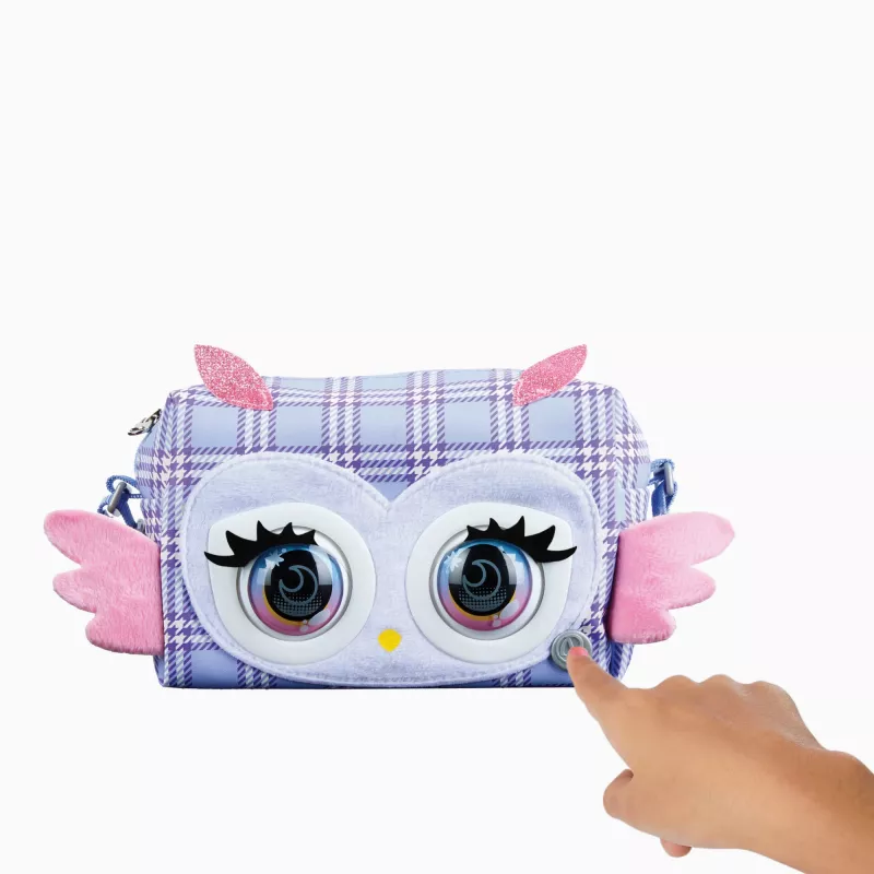Purse Pets, Print Perfect Hoot Couture Owl, interaktywna zabawka-zwierzak i torebka z ponad 30 dźwiękami i reakcjami, zabawki dla dziewczynek od 5 lat