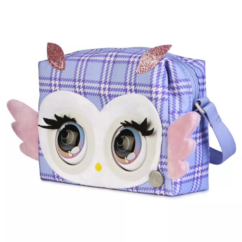 Purse Pets, Print Perfect Hoot Couture Owl, interaktywna zabawka-zwierzak i torebka z ponad 30 dźwiękami i reakcjami, zabawki dla dziewczynek od 5 lat