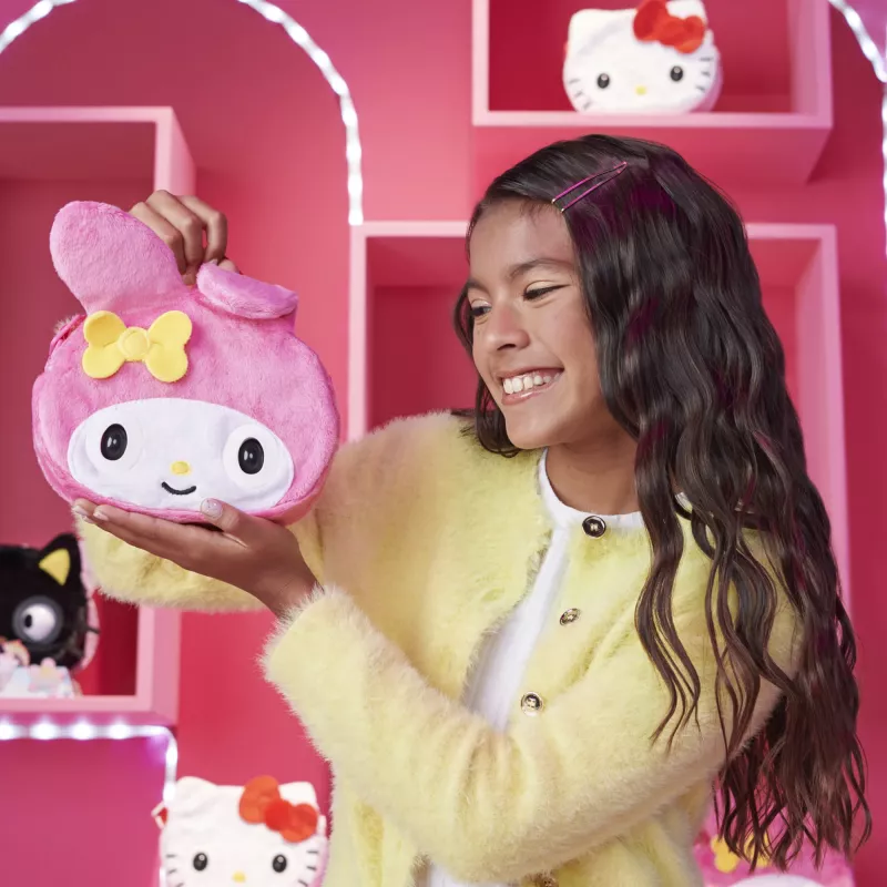 Purse Pets, Sanrio Hello Kitty and Friends, My Melody Interaktywna Zabawka-Zwierzątko i Torebka z ponad 30 dźwiękami i reakcjami, Zabawki dla dziewczynek