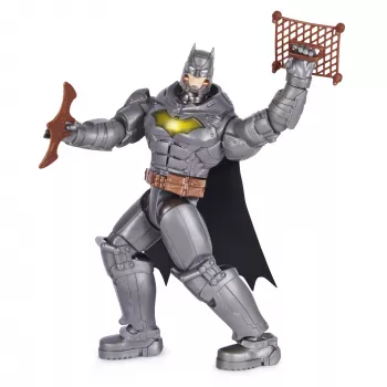 DC Comics , Battle Strike Batman 12-calowa figurka akcji, 5 akcesoriów, 20+ dźwięków, kolekcjonerskie zabawki dla dzieci dla chłopców i dziewczynek od 3 lat