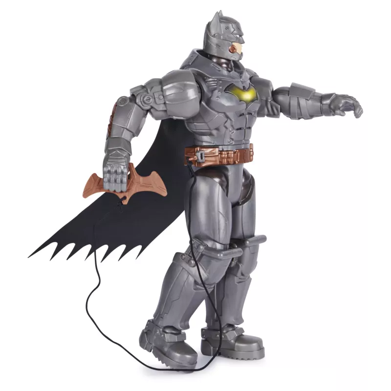 DC Comics , Battle Strike Batman 12-calowa figurka akcji, 5 akcesoriów, 20+ dźwięków, kolekcjonerskie zabawki dla dzieci dla chłopców i dziewczynek od 3 lat