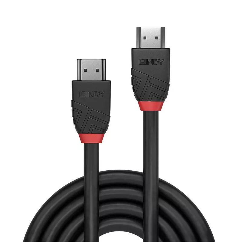 Kabel HDMI Lindy 3m 8K60hz, Czarny Line, 3 m, HDMI typu A (standardowy), HDMI typu A (standardowy), 48 Gbit/s, czarny