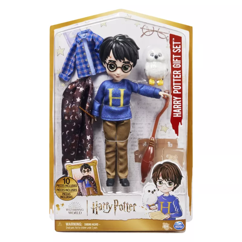Wizarding World Harry Potter, 8-calowy zestaw upominkowy z lalką Harry'ego Pottera z peleryną niewidką i 5 akcesoriami dla lalek, zabawki dla dzieci od 6 lat