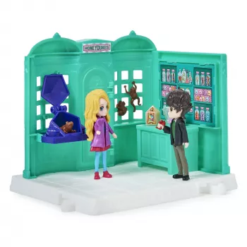 Wizarding World Harry Potter, Magical Minis Honeydukes Sweet Shop z 2 ekskluzywnymi figurkami i 5 akcesoriami, zabawki dla dzieci w wieku od 6 lat