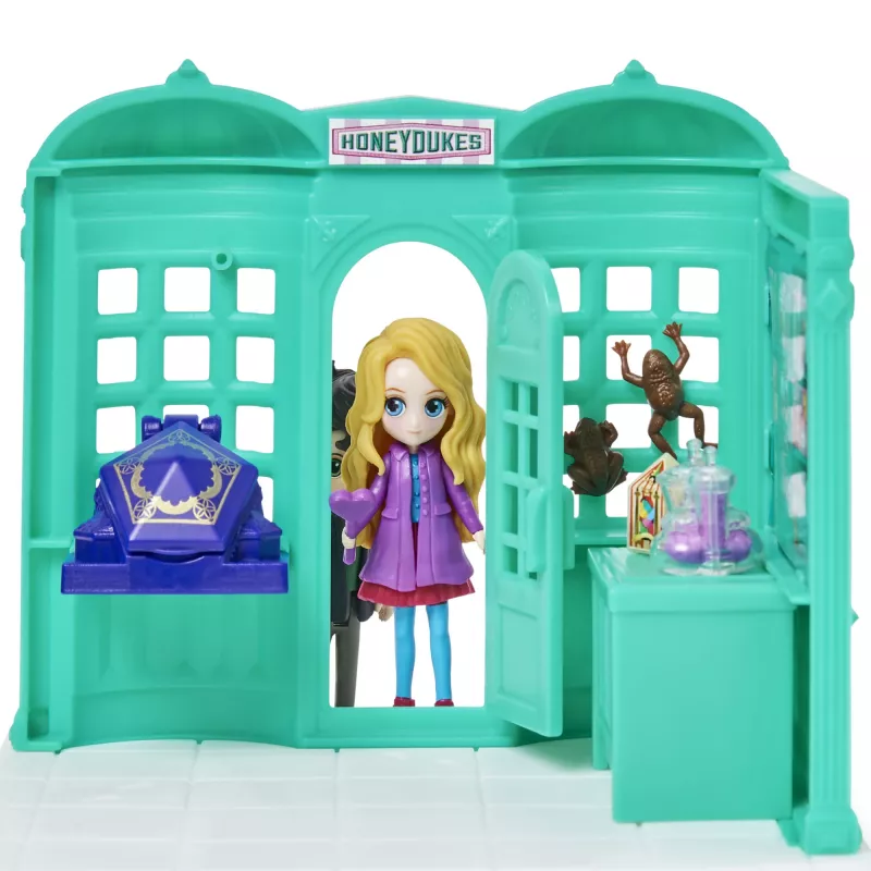 Wizarding World Harry Potter, Magical Minis Honeydukes Sweet Shop z 2 ekskluzywnymi figurkami i 5 akcesoriami, zabawki dla dzieci w wieku od 6 lat