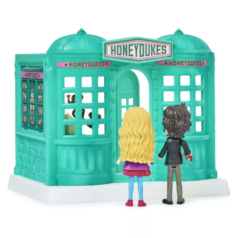 Wizarding World Harry Potter, Magical Minis Honeydukes Sweet Shop z 2 ekskluzywnymi figurkami i 5 akcesoriami, zabawki dla dzieci w wieku od 6 lat