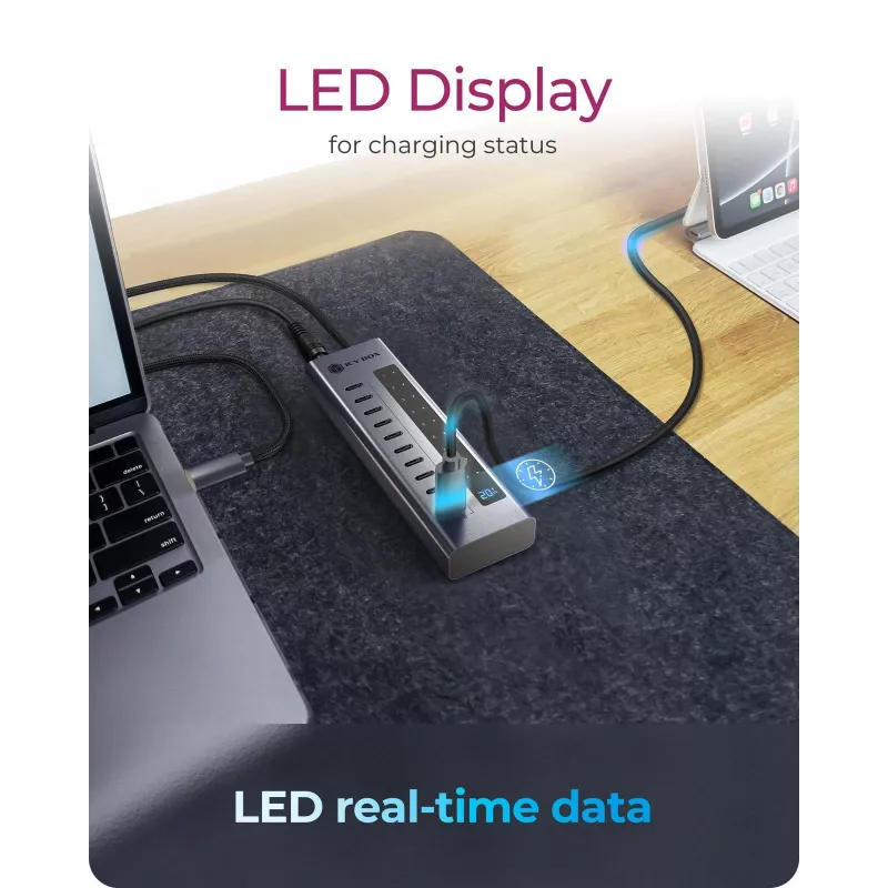USB hub icybox IB-HUB1450-C31 — 10 portów, USB 3.2