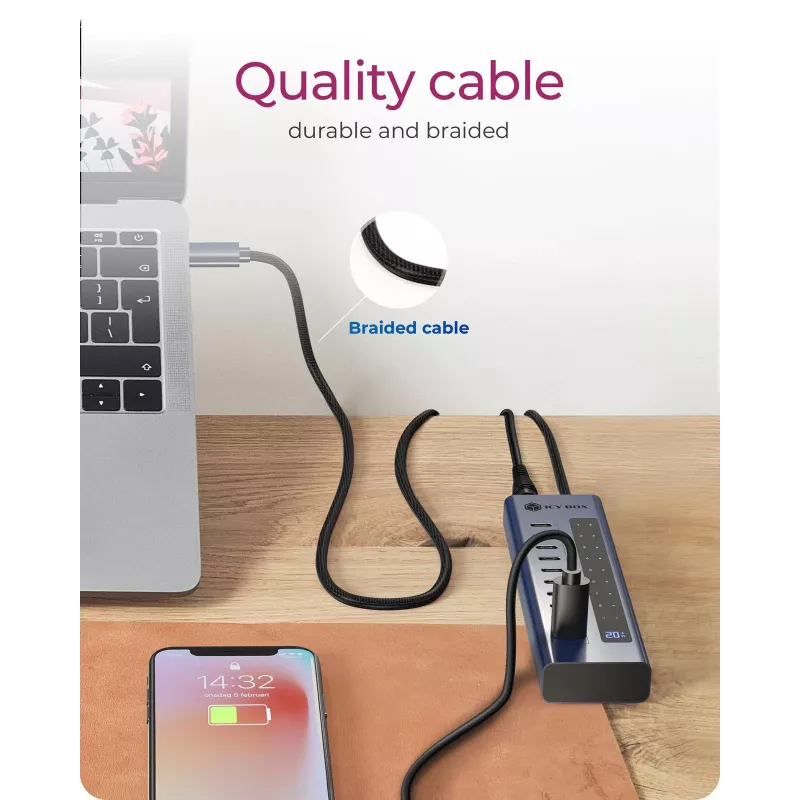 USB hub icybox IB-HUB1450-C31 — 10 portów, USB 3.2