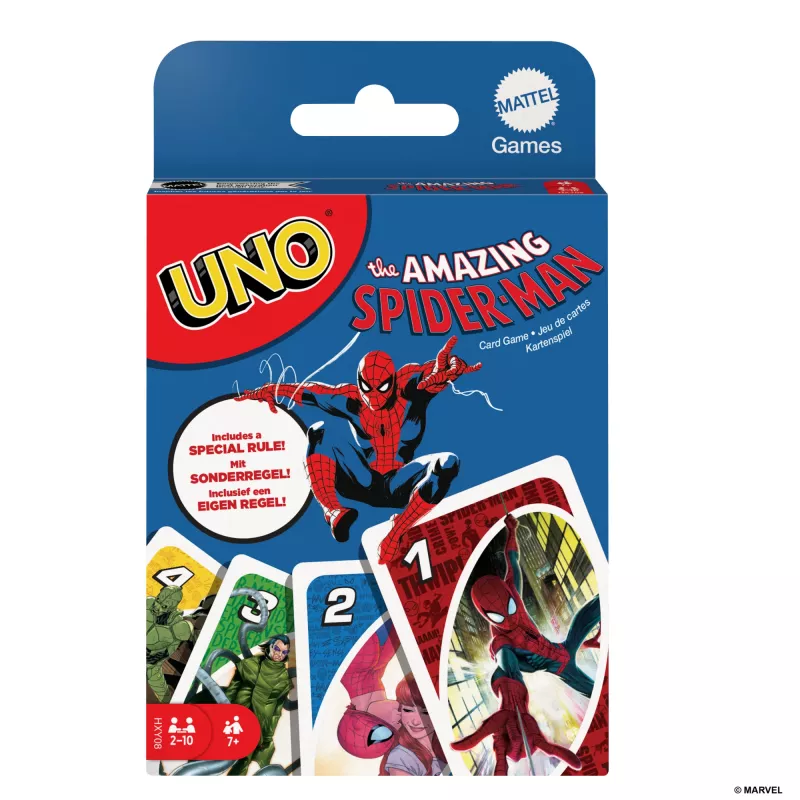 Gra UNO The Amazing Spider-Man – gra karciana dla dzieci, dorosłych i na wieczór rodzinny inspirowana serią komiksów Marvela