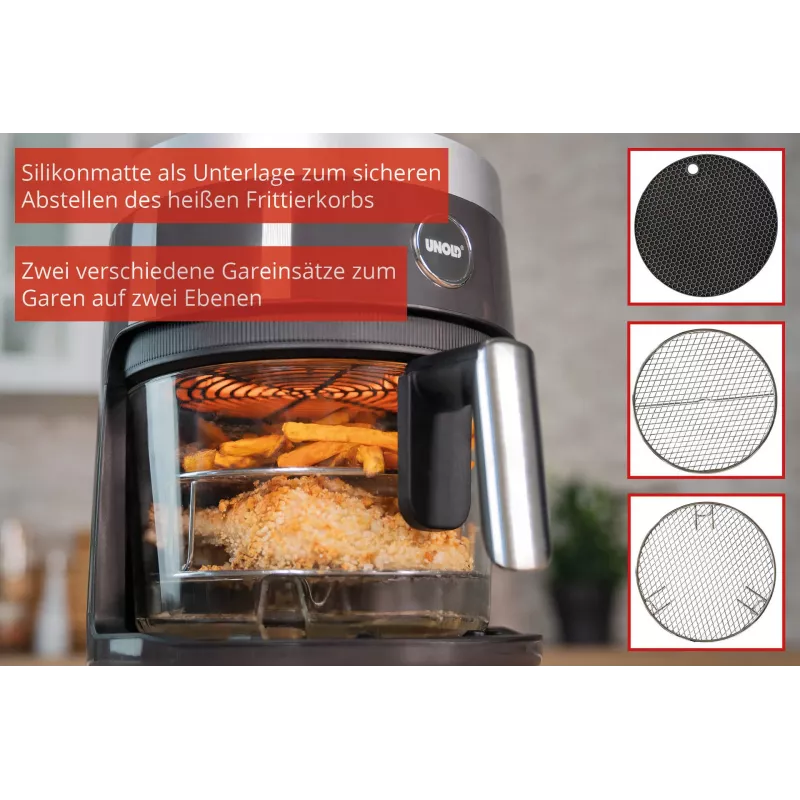 Frytkownica gorącego powietrza Unold 58695, pojedyncza, 3,5 L, wolnostojąca, 1200 W, czarna