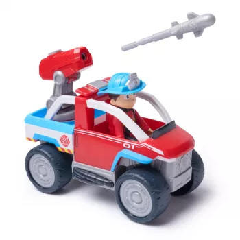 Pojazd zabawkowy Spin Master Paw Patrol Fire Rescue Ryder's Rescue Vehicle z wyrzutnią drona i figurką Rydera