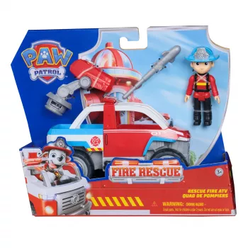Pojazd zabawkowy Spin Master Paw Patrol Fire Rescue Ryder's Rescue Vehicle z wyrzutnią drona i figurką Rydera