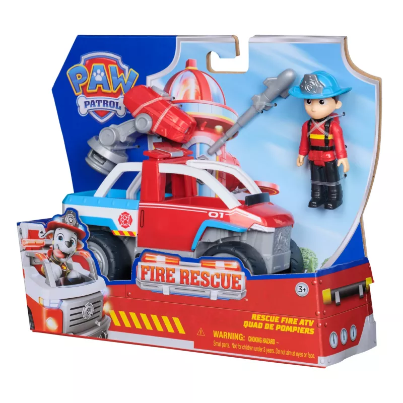 Pojazd zabawkowy Spin Master Paw Patrol Fire Rescue Ryder's Rescue Vehicle z wyrzutnią drona i figurką Rydera