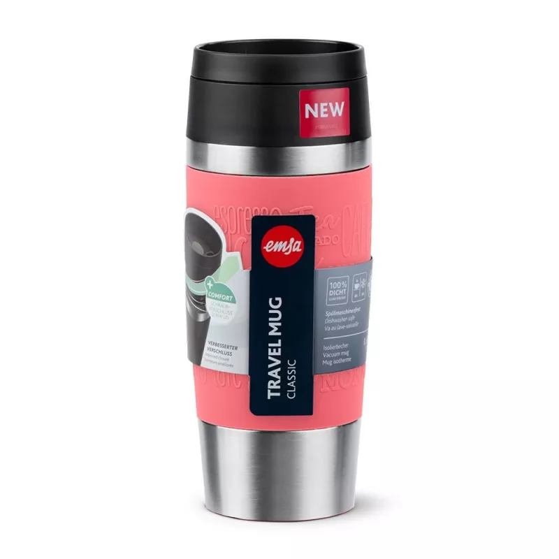 EMSA Travel Mug Classic 360 ml koralowy stal nierdzewna kubek termiczny podróżny
