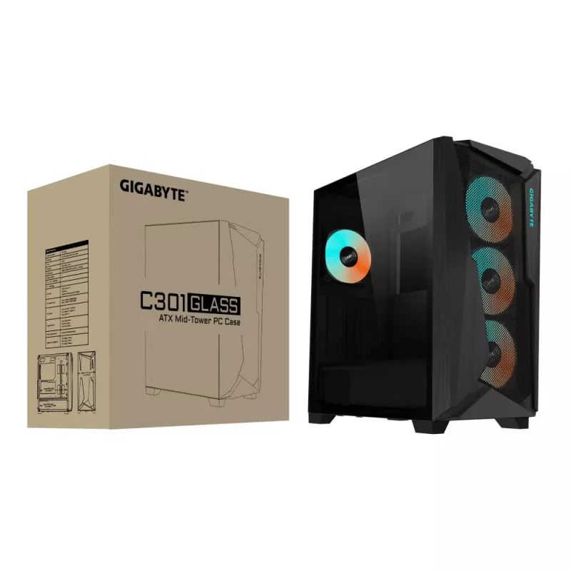 GIGABYTE C301 GLASS Midi Tower Czarny