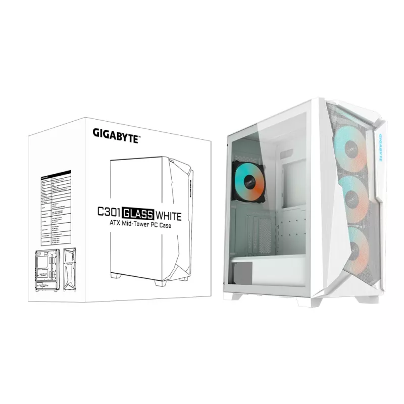 Obudowa komputerowa GIGABYTE C301GW Midi Tower biała