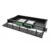 DeLOCK 19-calowy światłowodowy panel krosowy HD 1U, czarny, metalowy, montaż w szafie rack