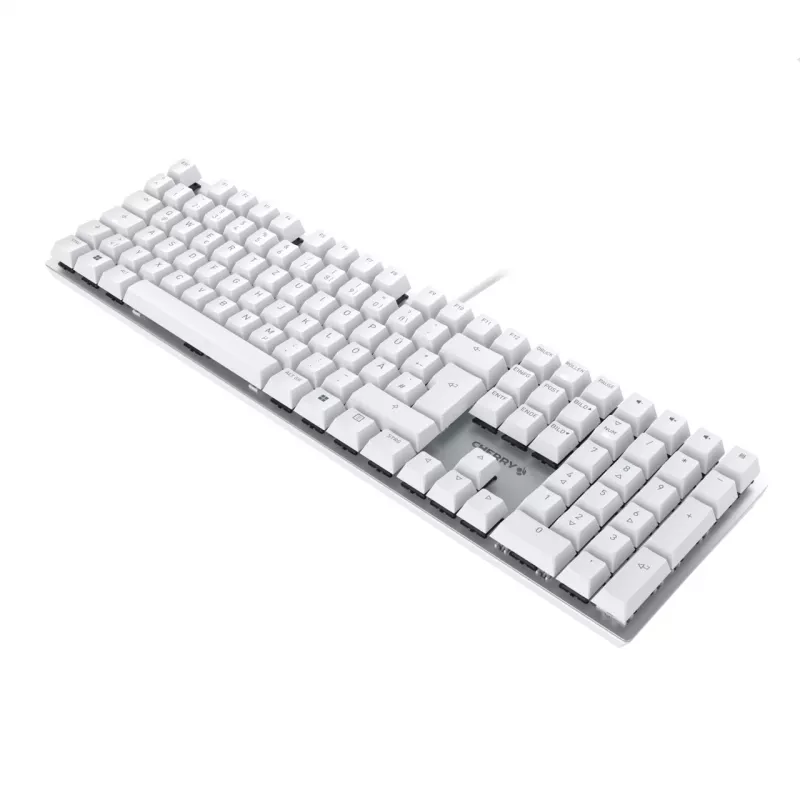 Klawiatura CHERRY KC 200 MX uniwersalna USB QWERTZ niemiecka srebrna, biała