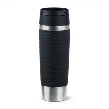 Kubek termiczny EMSA Travel Mug Waves Grande 500 ml czarny, stal nierdzewna