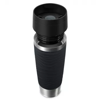 Kubek termiczny EMSA Travel Mug Waves Grande 500 ml czarny, stal nierdzewna
