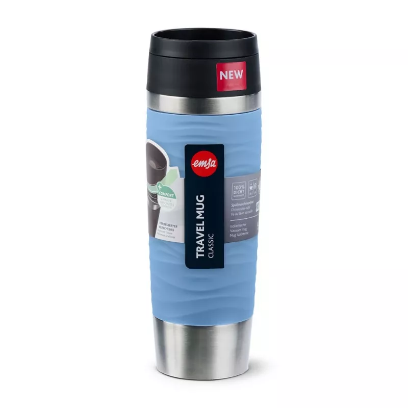 EMSA Travel Mug Waves Grande 500 ml niebieski, stal nierdzewna