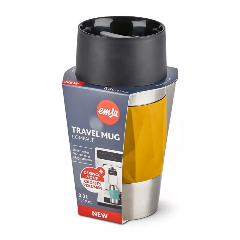 EMSA Travel Mug Compact 300 ml stal nierdzewna, żółty