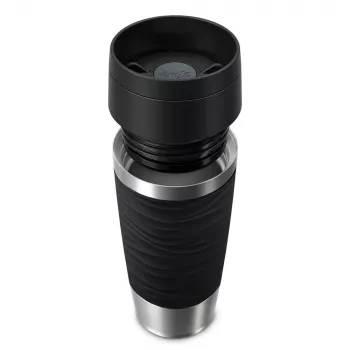 EMSA Travel Mug Waves 360 ml czarny kubek termiczny ze stali nierdzewnej