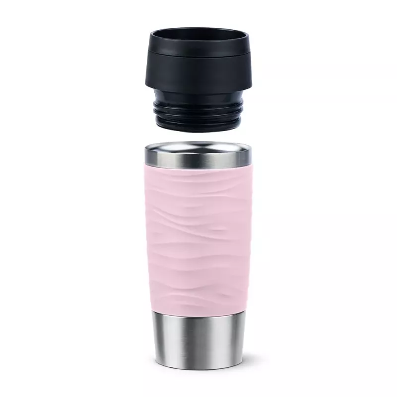 Kubek termiczny podróżny EMSA Waves 360 ml różowy ze stali nierdzewnej