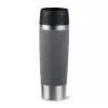 Kubek termiczny EMSA Classic Grande 500 ml — szary, stal nierdzewna, silikonowa osłona, polipropylenowa pokrywka, Ø 8,3 cm × 240 mm