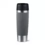 Kubek termiczny EMSA Classic Grande 500 ml — szary, stal nierdzewna, silikonowa osłona, polipropylenowa pokrywka, Ø 8,3 cm × 240 mm