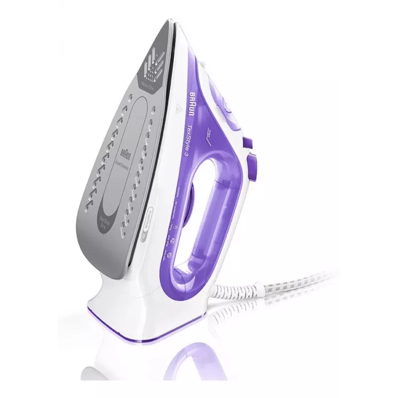 Braun TexStyle 3 SI3042VI Żelazko parowe Ceramiczna stopa 2350 W Fioletowy, Srebrny, Biały